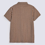 TEXTURED STRIPED BUTTON DOWN POLO