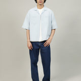 BOXY FIT RESORT COLLAR LINEN SHIRT