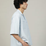 BOXY FIT RESORT COLLAR LINEN SHIRT