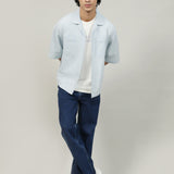 BOXY FIT RESORT COLLAR LINEN SHIRT