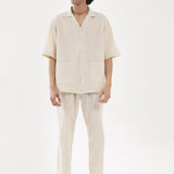 BAGGY FIT RESORT COLLAR LINEN SHIRT