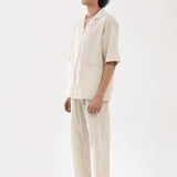 BAGGY FIT RESORT COLLAR LINEN SHIRT