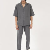 BAGGY FIT RESORT COLLAR LINEN SHIRT