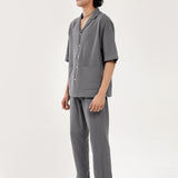 BAGGY FIT RESORT COLLAR LINEN SHIRT