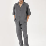 BAGGY FIT RESORT COLLAR LINEN SHIRT