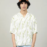 BAGGY FIT RESORT COLLAR PRINTED SHIRT