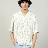 BAGGY FIT RESORT COLLAR PRINTED SHIRT