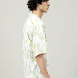 BAGGY FIT RESORT COLLAR PRINTED SHIRT