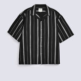 BOXY FIT RESORT COLLAR STRIPED SHIRT