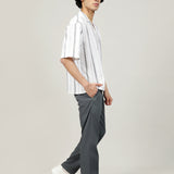 BOXY FIT RESORT COLLAR STRIPED SHIRT