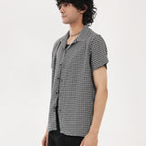 RESORT COLLAR TEXTURED CHECK SHIRT