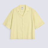 BOXY FIT RESORT COLLAR LINEN SHIRT