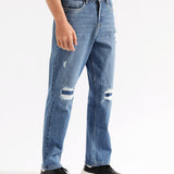 ORIGINAL STRAIGHT FIT RIPPED DENIM