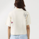 EMBROIDERED TEXTURED KNITTED TOP