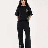 WIDE LEG GRAPHIC TROUSERS