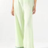 EMBROIDERED WIDE LEG TROUSERS