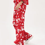 PRINTED WIDE LEG TROUSERS