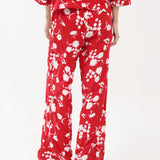 PRINTED WIDE LEG TROUSERS