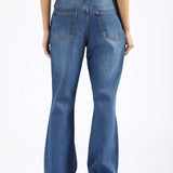 PANELLED FLARED FIT DENIM