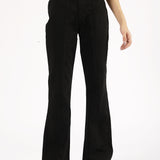 FLARED DENIM WITH BELT DETAIL