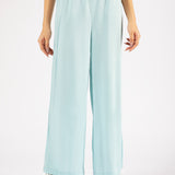 LINEN WIDE LEG TROUSERS WITH SLIT DETAIL