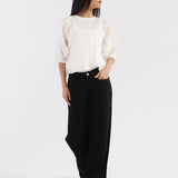 BLOUSED SLEEVE CROPPED TOP