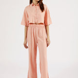 CROPPED BUTTON DOWN TOP