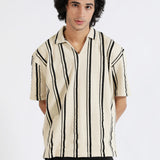 BAGGY FIT TEXTURED JOHNNY COLLAR POLO