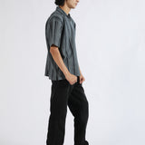 BAGGY FIT TEXTURED JOHNNY COLLAR POLO