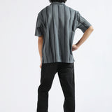 BAGGY FIT TEXTURED JOHNNY COLLAR POLO