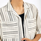 BOXY FIT RESORT COLLAR DOBBY SHIRT