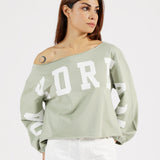 ASSYMETRIC OFF SHOULDER PRINTED TEE