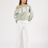 ASSYMETRIC OFF SHOULDER PRINTED TEE
