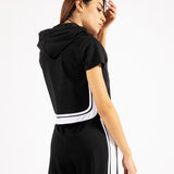 CROPPED HOODIE WITH CONTRASTING DETAIL