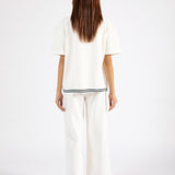 TEXTURED KNIT FRONT OPEN TOP