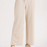 TEXTURED KNIT WIDE LEG TROUSERS