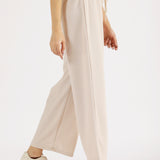 TEXTURED KNIT WIDE LEG TROUSERS