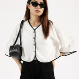 CONTRAST BUTTON DOWN TOP