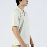 BAGGY FIT TEXTURED JOHNNY COLLAR POLO