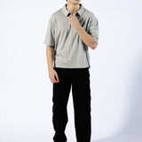 BOXY FIT TEXTUTRED POLO