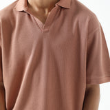 JOHNNY COLLAR TEXTURED BOXY FIT POLO