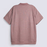 BAGGY FIT TEXTURED JOHNNY COLLAR POLO