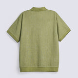 BAGGY FIT TEXTURED JOHNNY COLLAR POLO