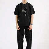 DROP SHOULDER EMBROIDERED TEE