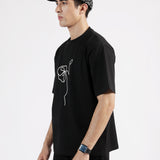 DROP SHOULDER EMBROIDERED TEE