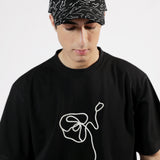 DROP SHOULDER EMBROIDERED TEE