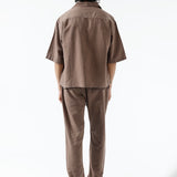 BOXY FIT RESORT COLLAR LINEN SHIRT