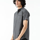 MANDARIN COLLAR SHIRT