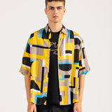 BAGGY FIT RESORT COLLAR PRINTED SHIRT