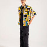 BAGGY FIT RESORT COLLAR PRINTED SHIRT